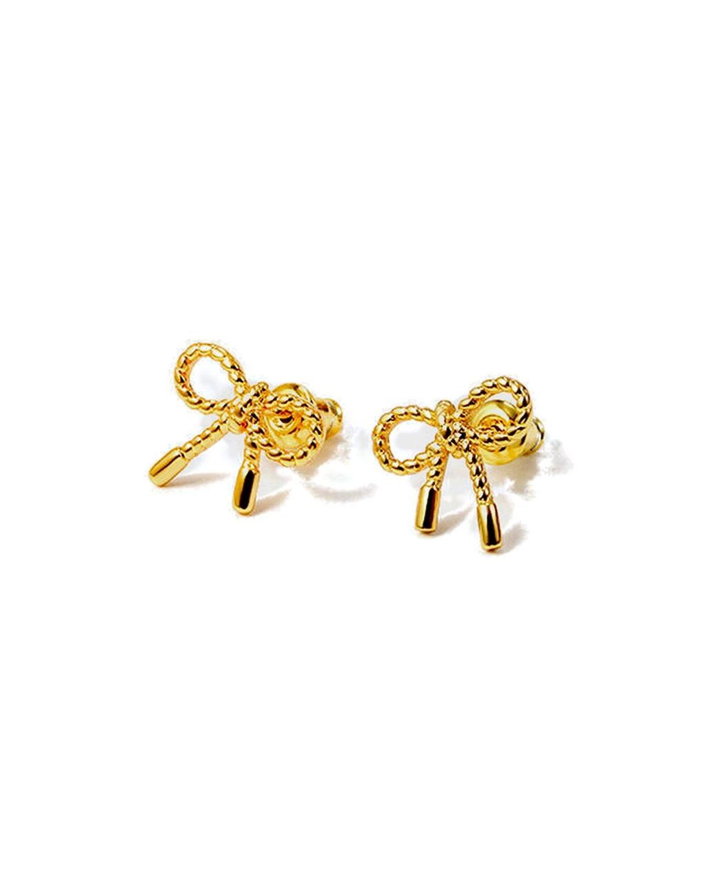Tama Tokyo Metallic Otome 乙女 Plated Sterling Bow Stud Earrings