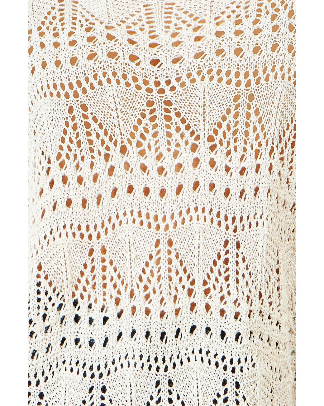 Yumi' Natural Neutrals Cotton Mix Relaxed Fit Pointelle Jumper