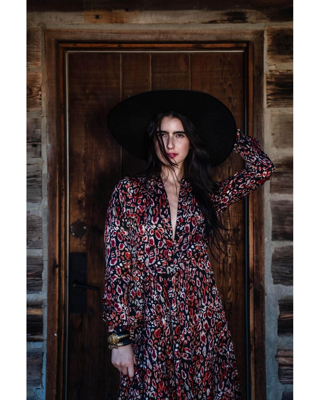 Jennafer Grace Brown Sasha Leopard Minaret Dress