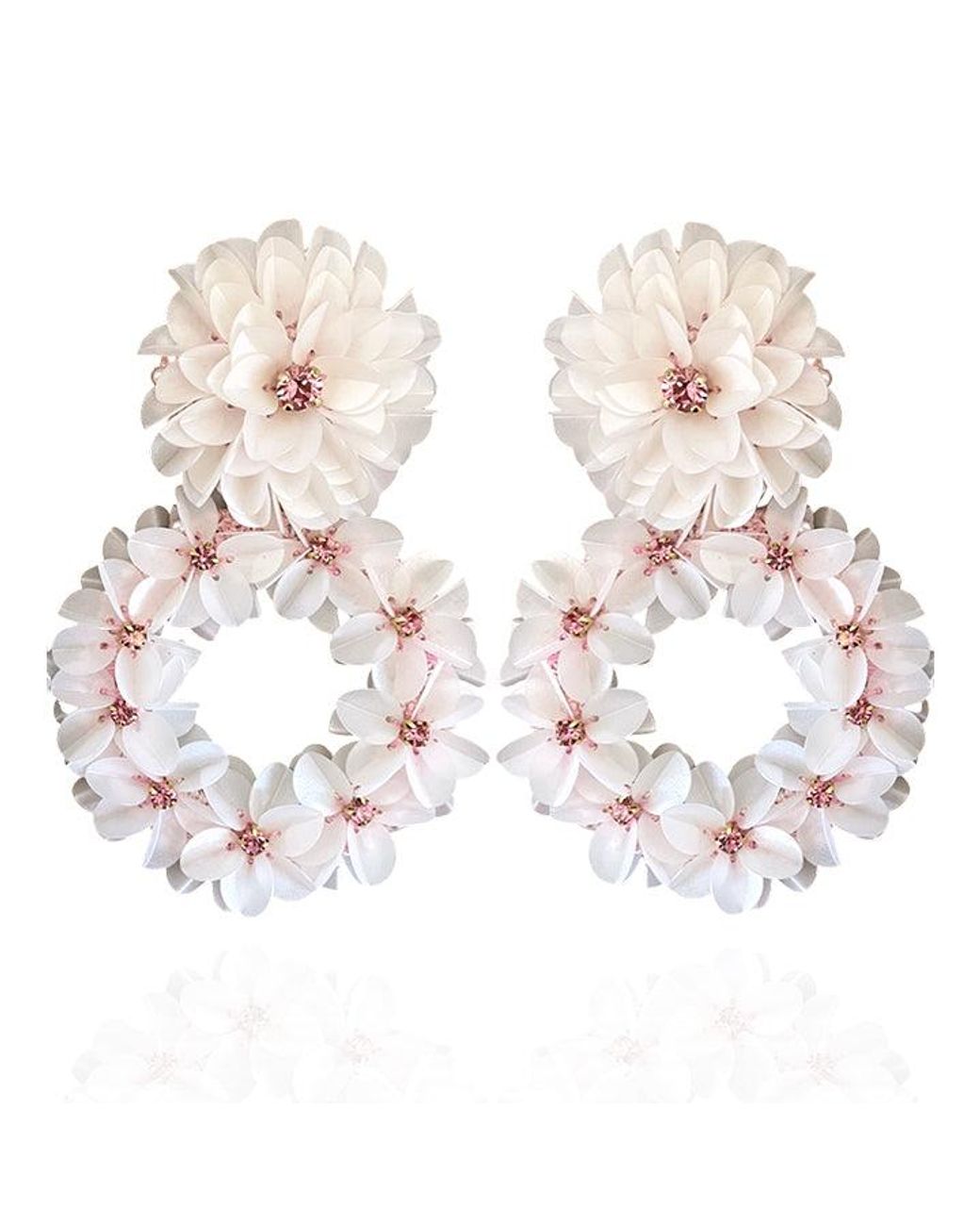 PINAR OZEVLAT Metallic Blush Yasmine Hoops