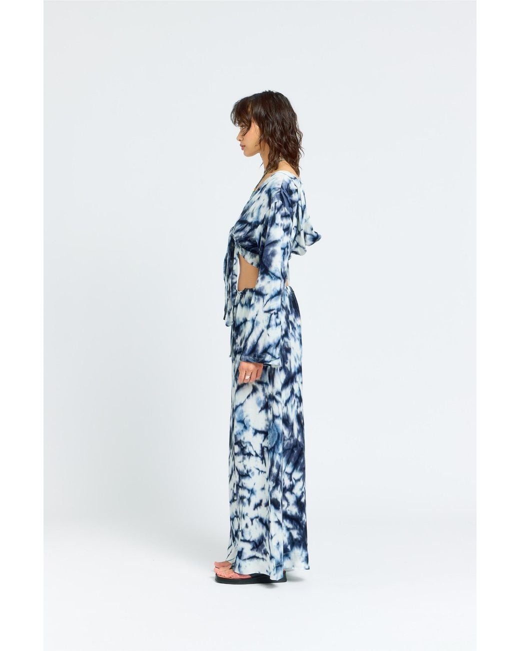 Sâb Studio Blue Tie-Dye Knit Pant