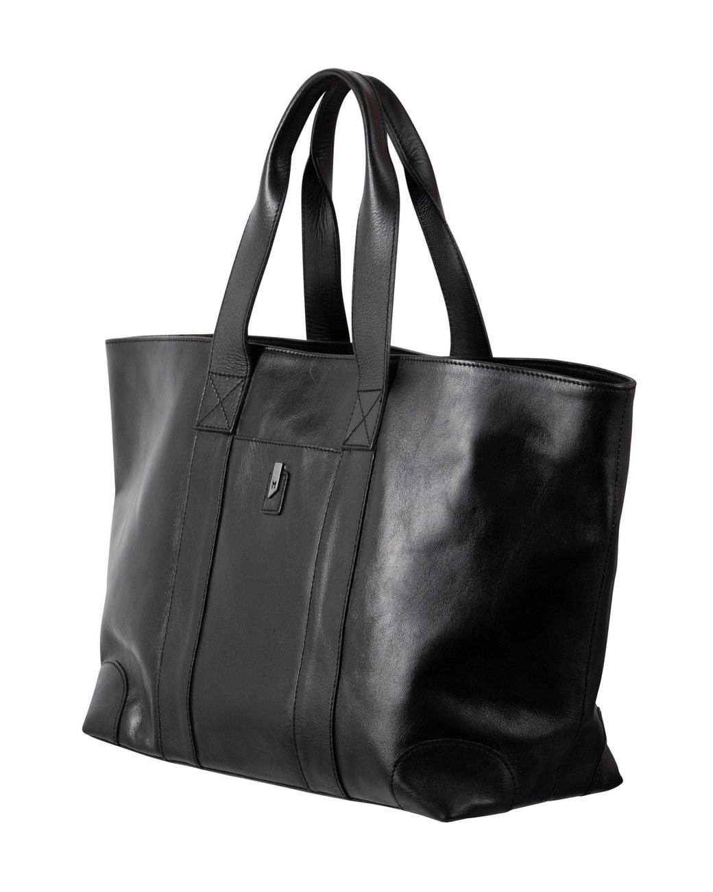 Mauritius Black Leather Bucket Tote Bag Alex