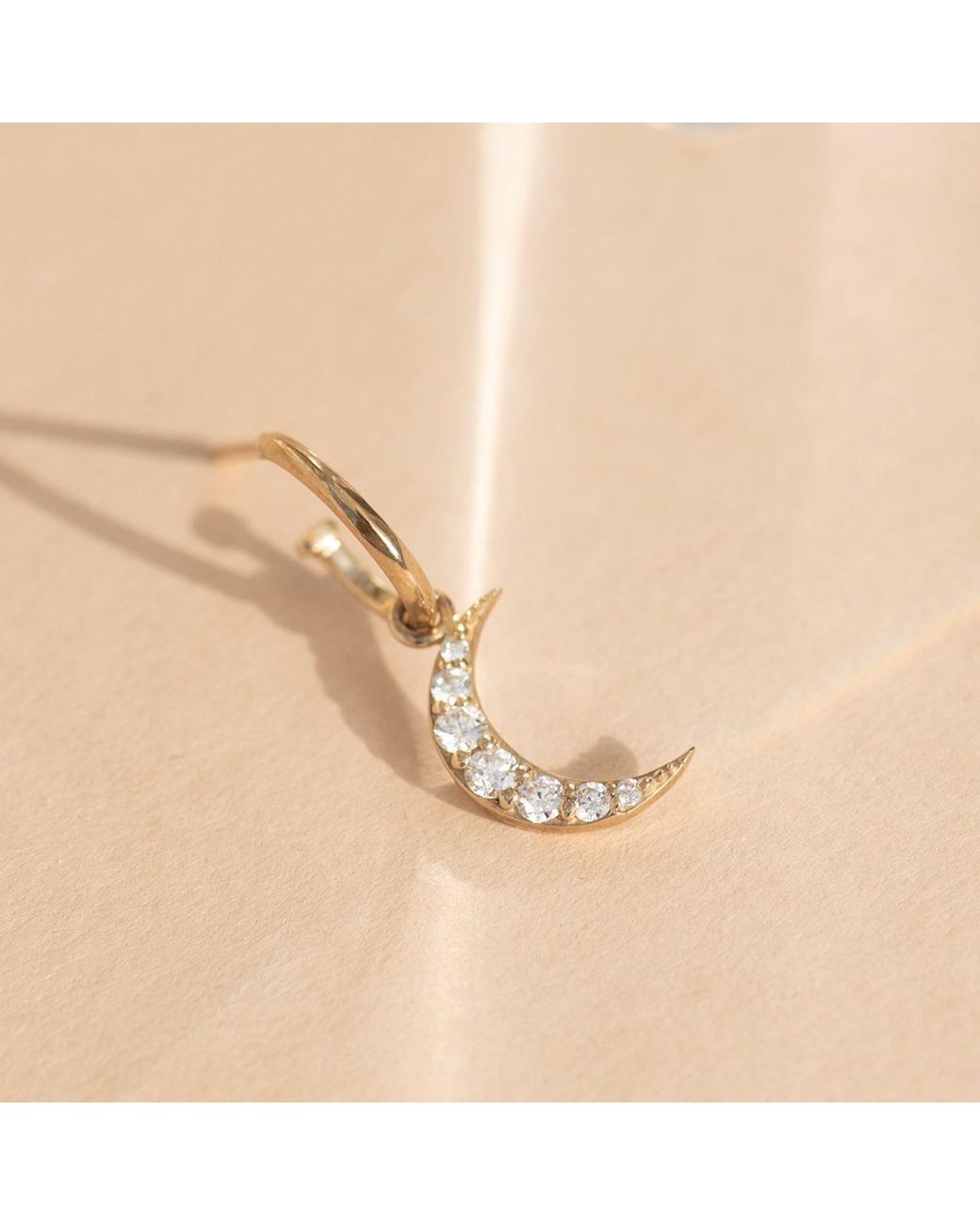 Zoe & Morgan Metallic Luna Diamond Single Hoop