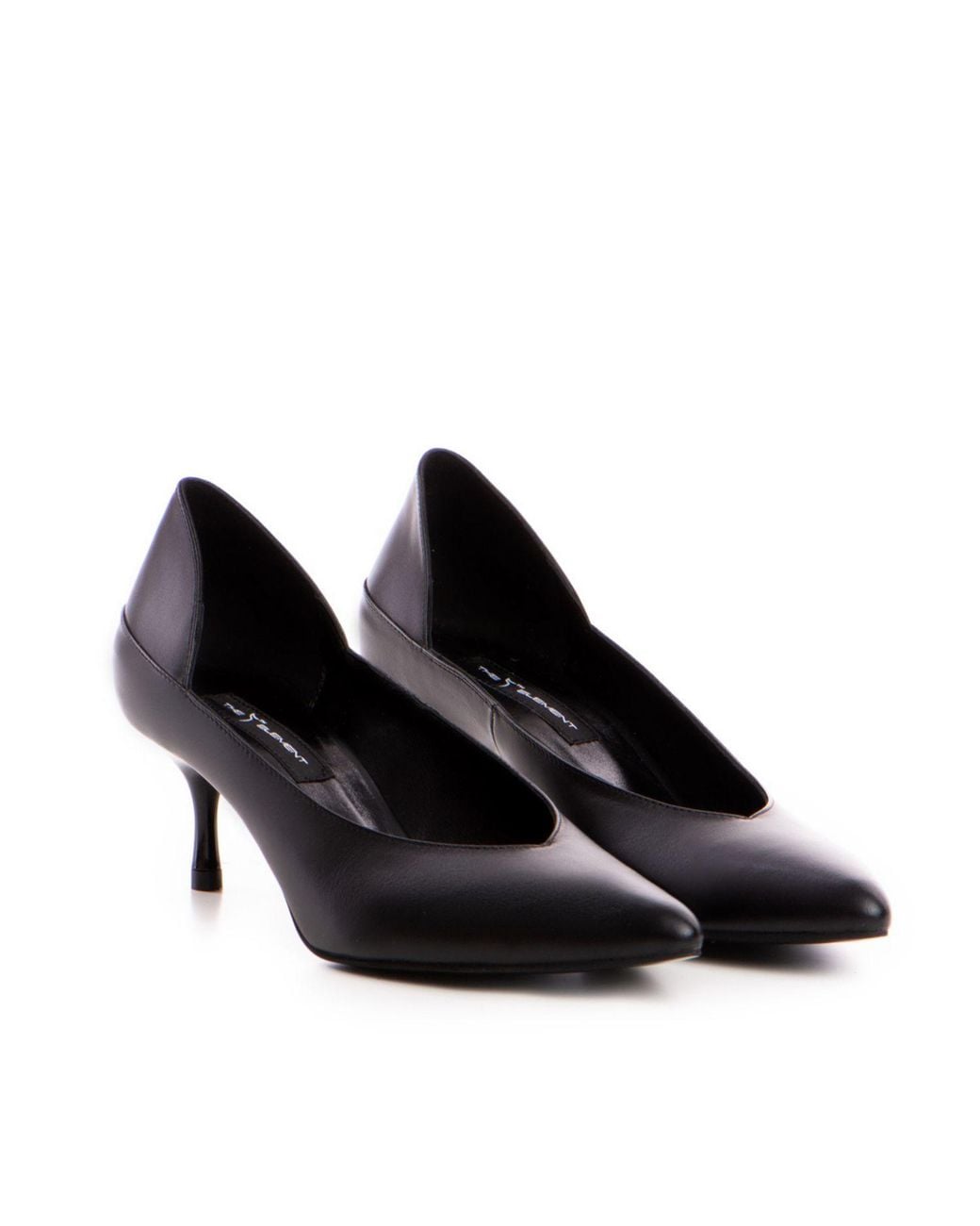 The 5Th Element Black Celine Leather Kitten Heel