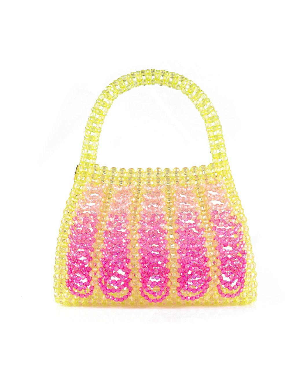 Tillie Beads Pink Sunset Pop Lemon Beaded Bag