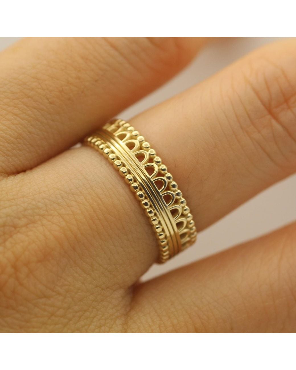 VicStoneNYC Fine Jewelry Natural Antique Lace Pattern Ring
