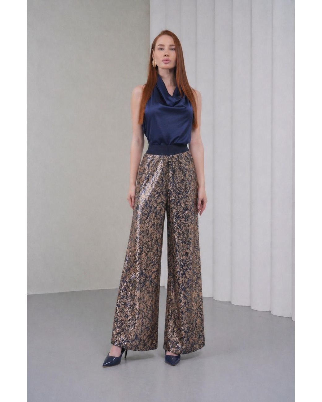 Lumina Eligma Red Ember Flare Sequin Pants