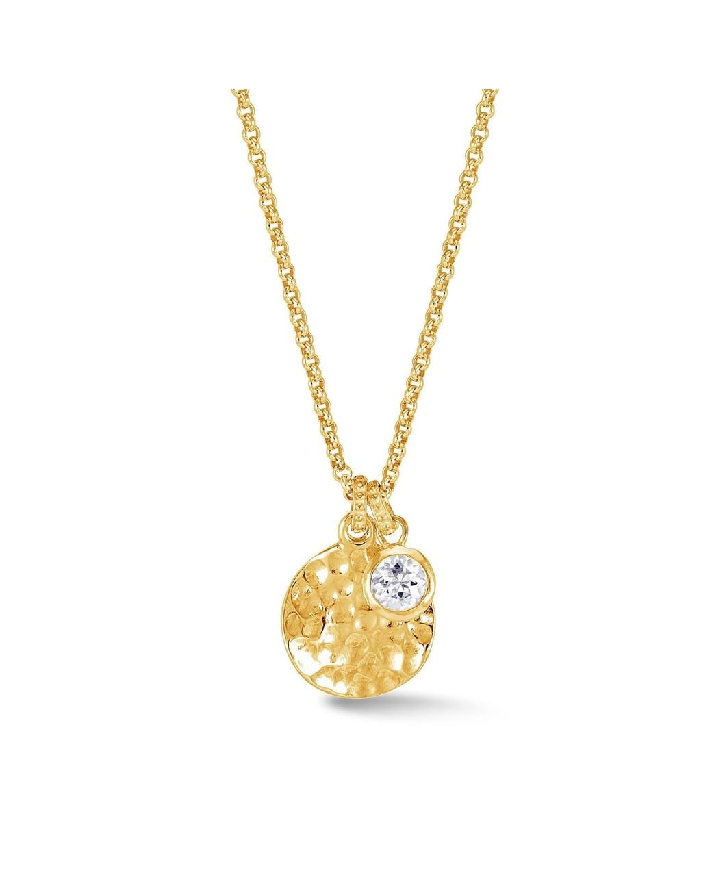 Dower & Hall Metallic Hammered Disc & Topaz Array Pendant