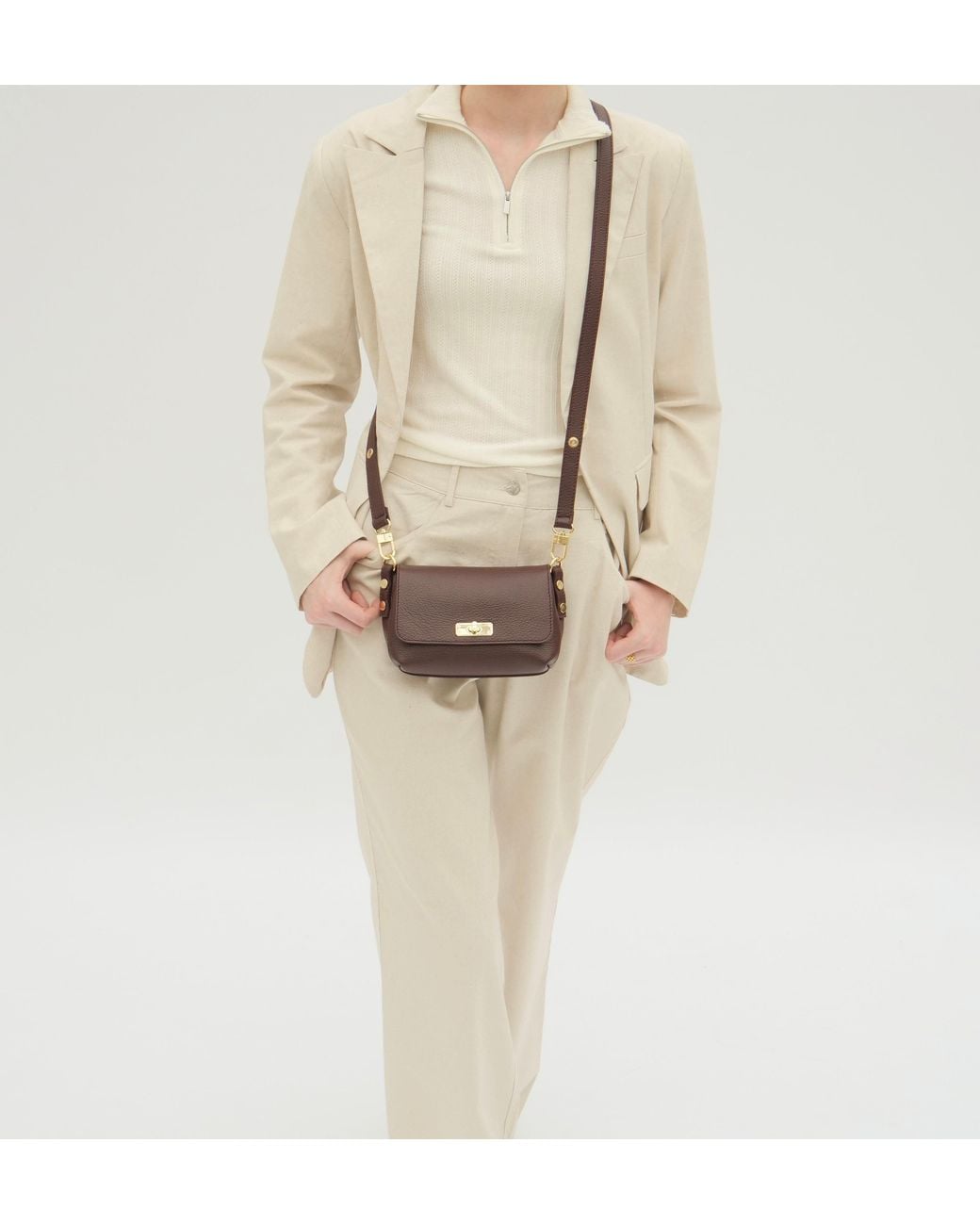 Apatchy London Purple The Maisie Mini Burgundy Leather Bag