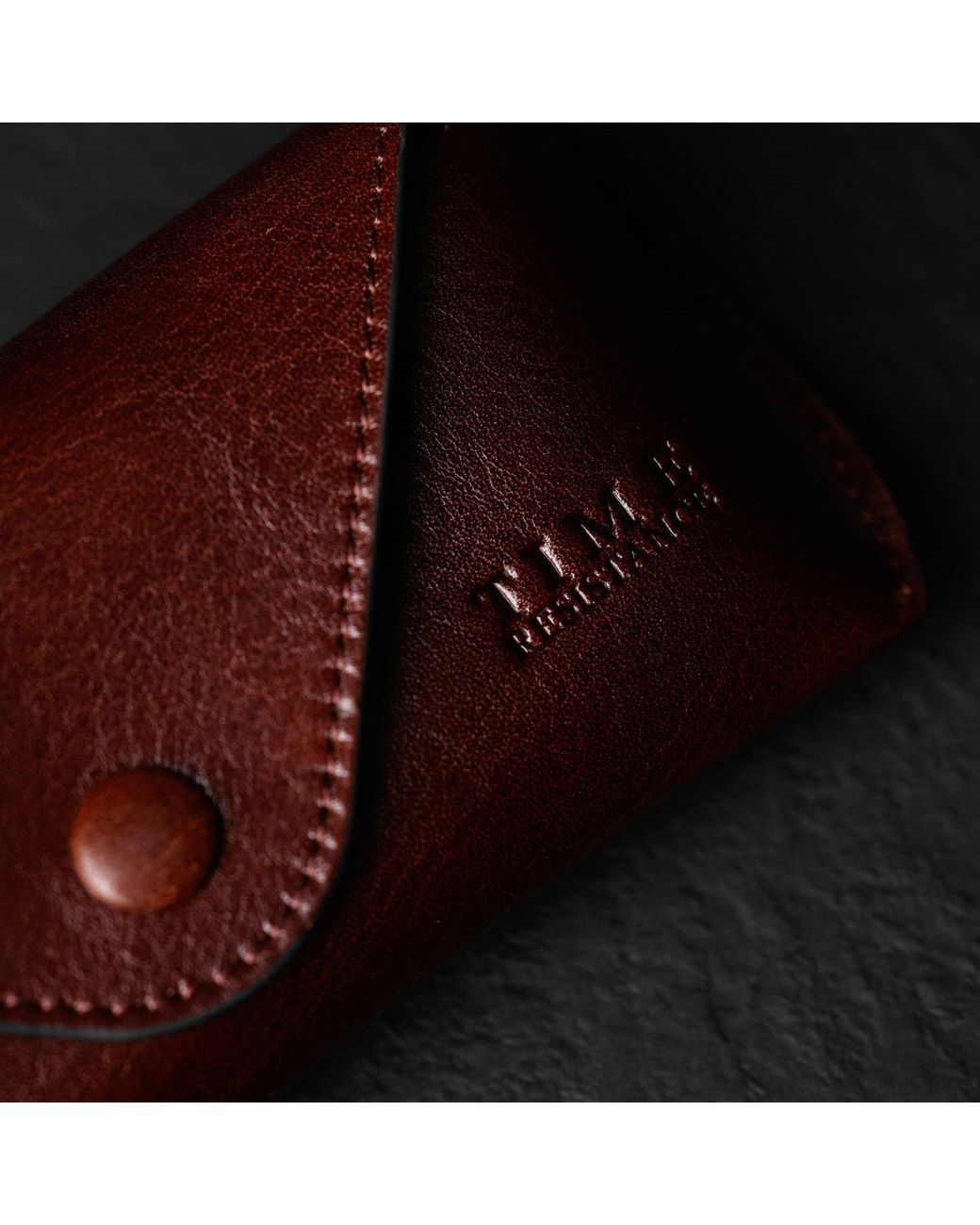Time Resistance Brown Leather Glasses Case For