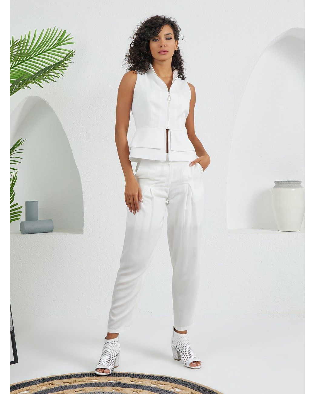 Lumina Eligma White Construct Vest Suit Ensemble