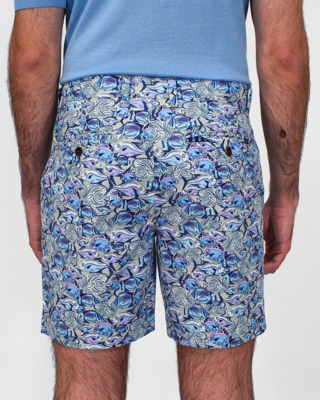 Lords of Harlech Blue Edward Fish Skool Shorts for men