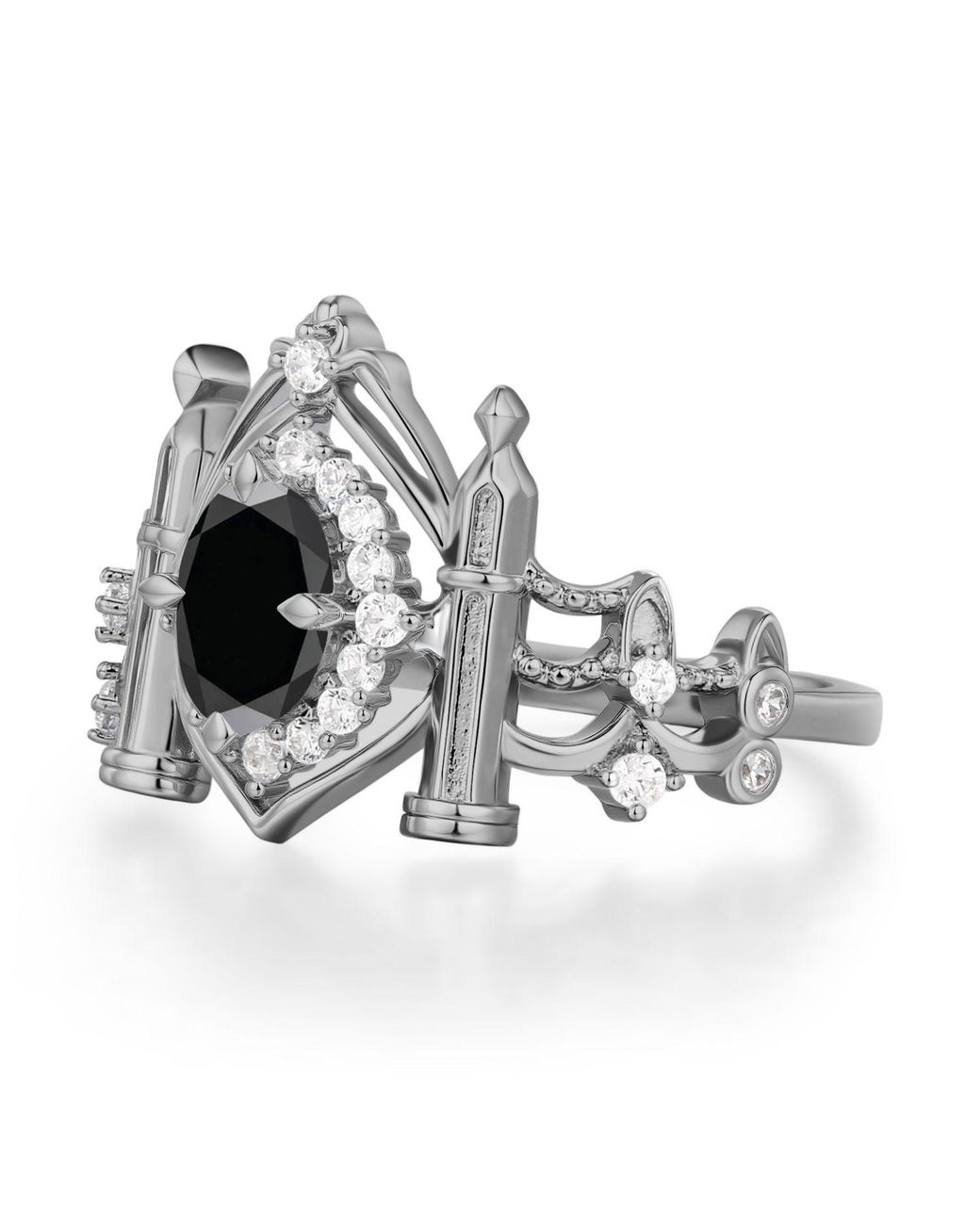 Azura Jewelry New York Metallic Sanctum Of Shadows Onyx Ring Vermeil