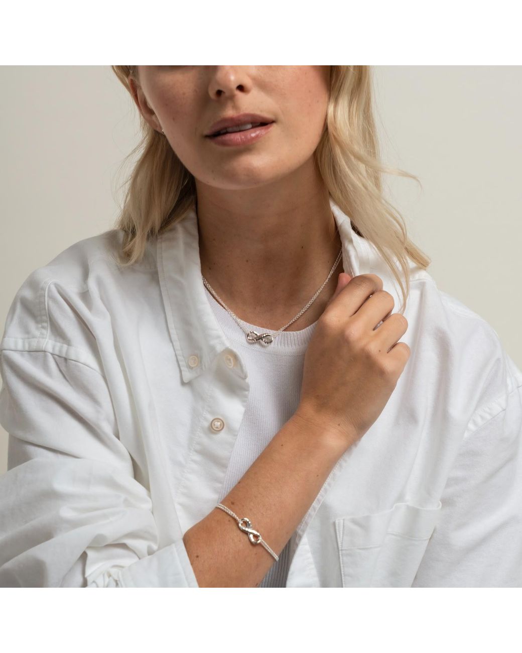 Dower & Hall Metallic Entwined Infinity Pendant