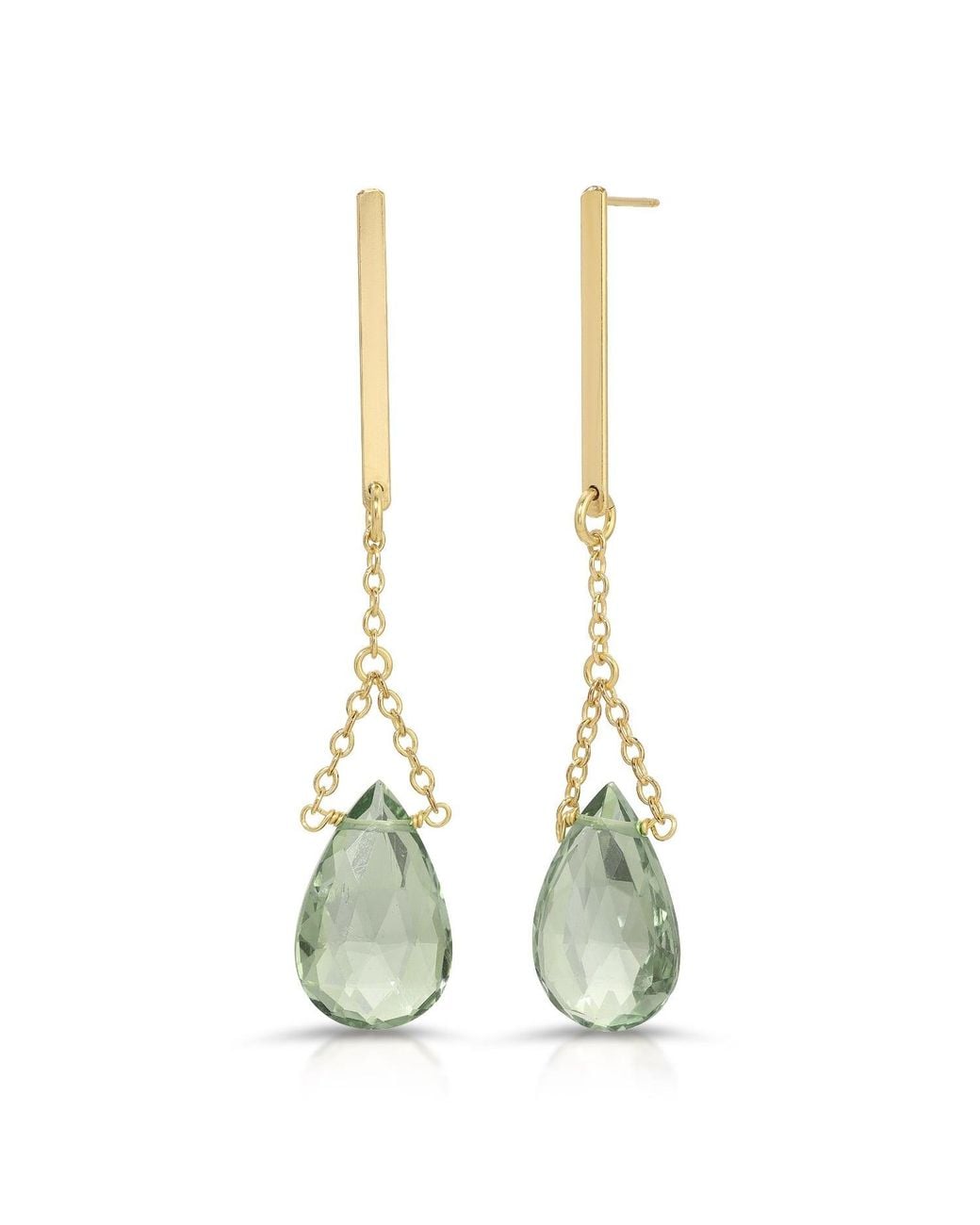 Heather Hawkins Jewelry Green Hold On Faceted Gemstone Post Back Cocktail Earrings