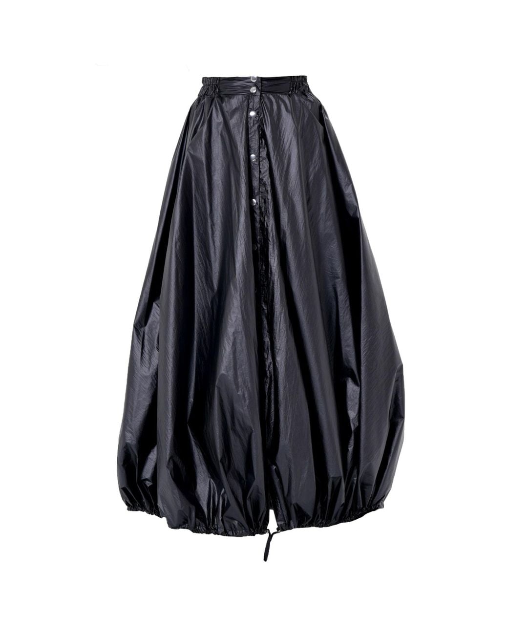 Metamorph Black Voluminous Maxi Skirt With Adjustable Hem