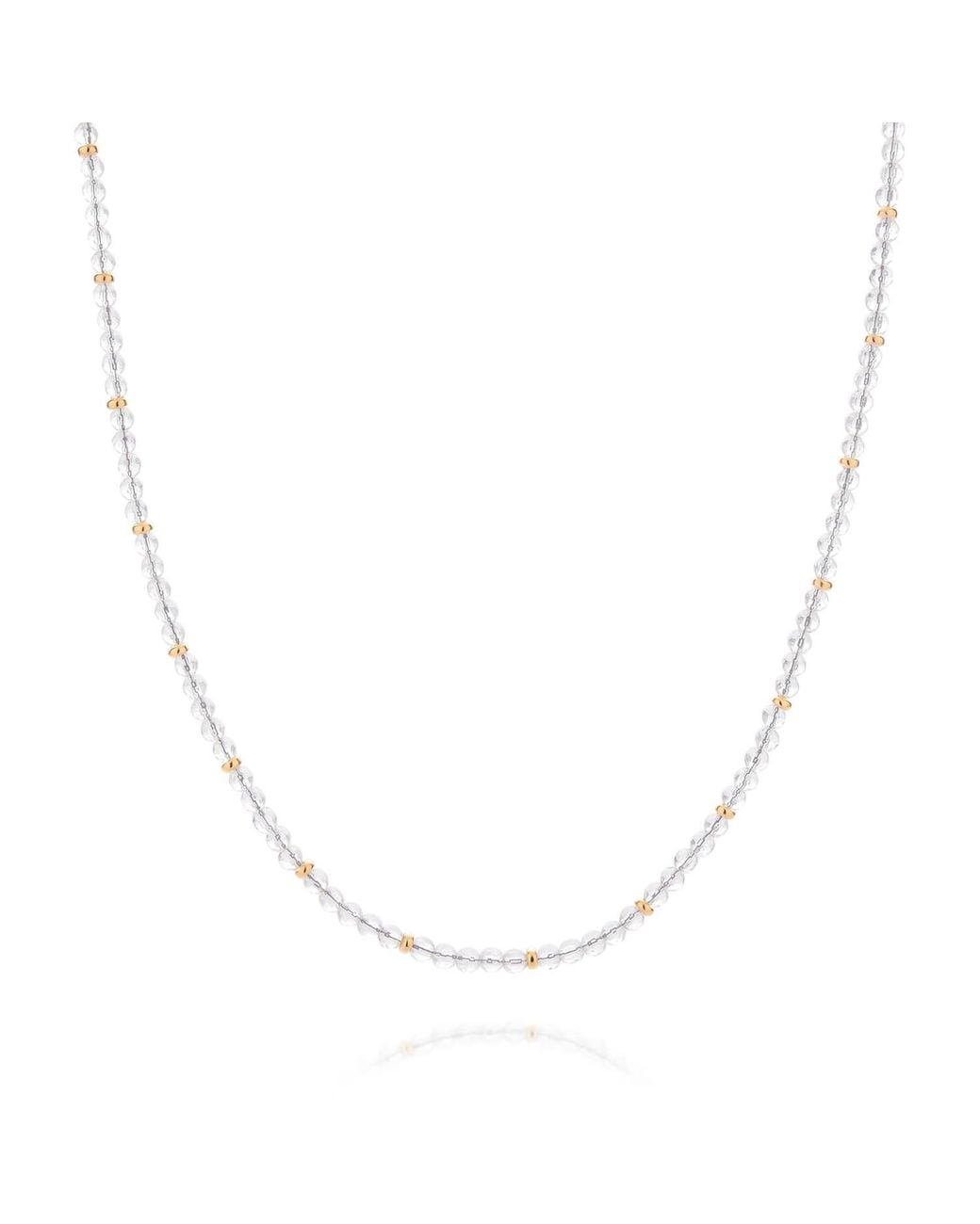 Nellou Jewellery Metallic Rock Crystal April Birthstone Orbit Necklace