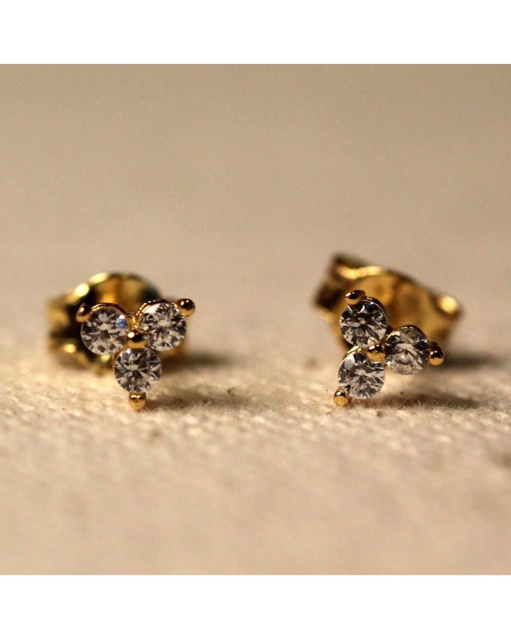 VicStoneNYC Fine Jewelry Metallic Natural Trio Diamond Stud Earrings