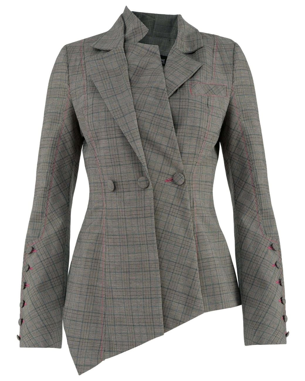 Tia Dorraine Gray Get Down To Business Tailored Asymmetric Statement Blazer
