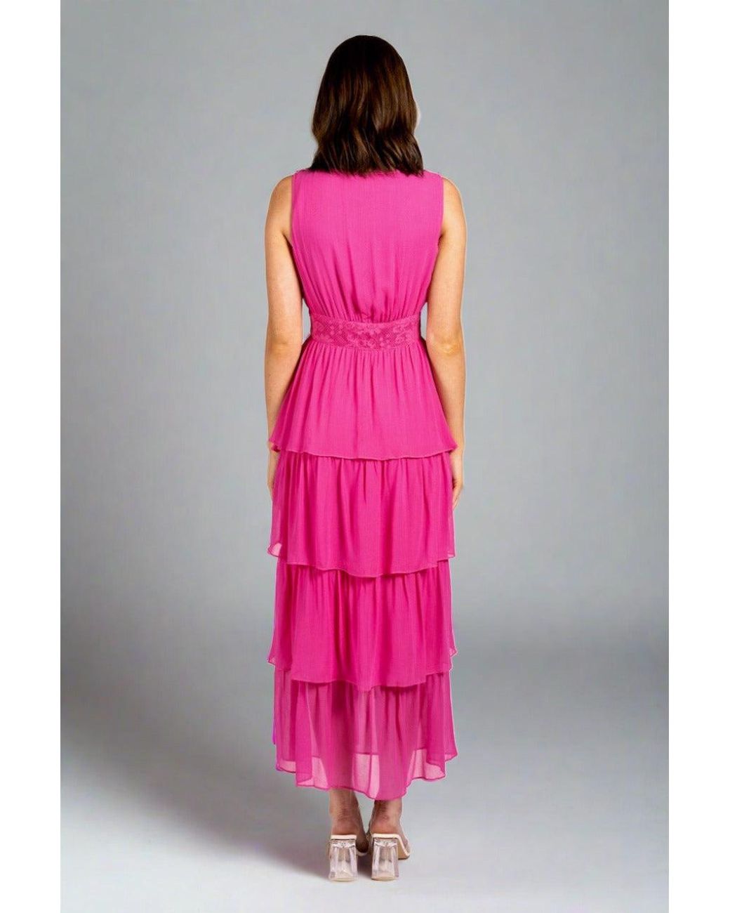 Why Mary Pink Hot Layered Maxi Dress