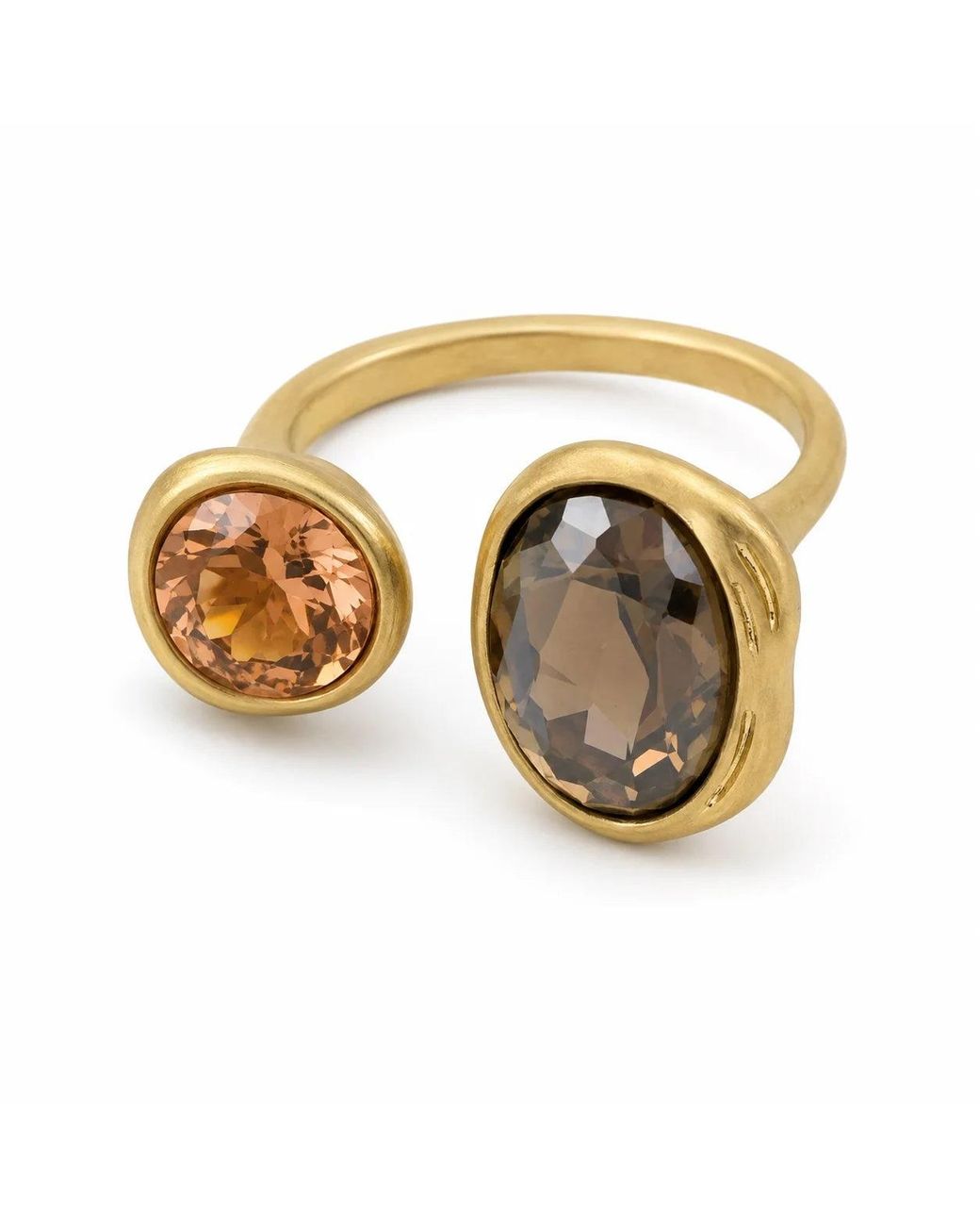 Angel Barocco Metallic Smoky & Champagne Zirconia Open Ring