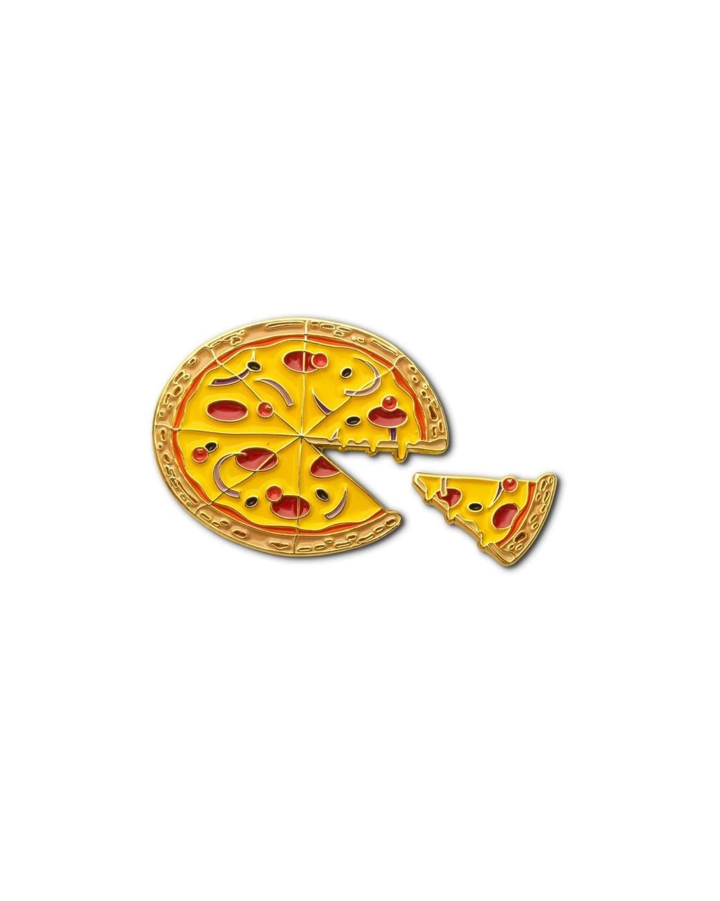 Make Heads Turn Yellow Enamel Pin Pizza