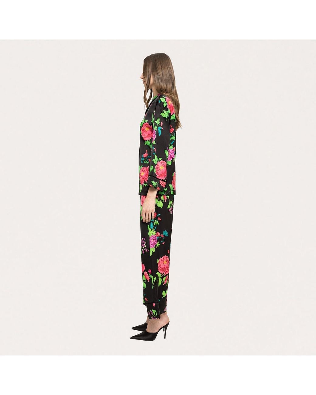 Nissa Green Printed Viscose Shirt