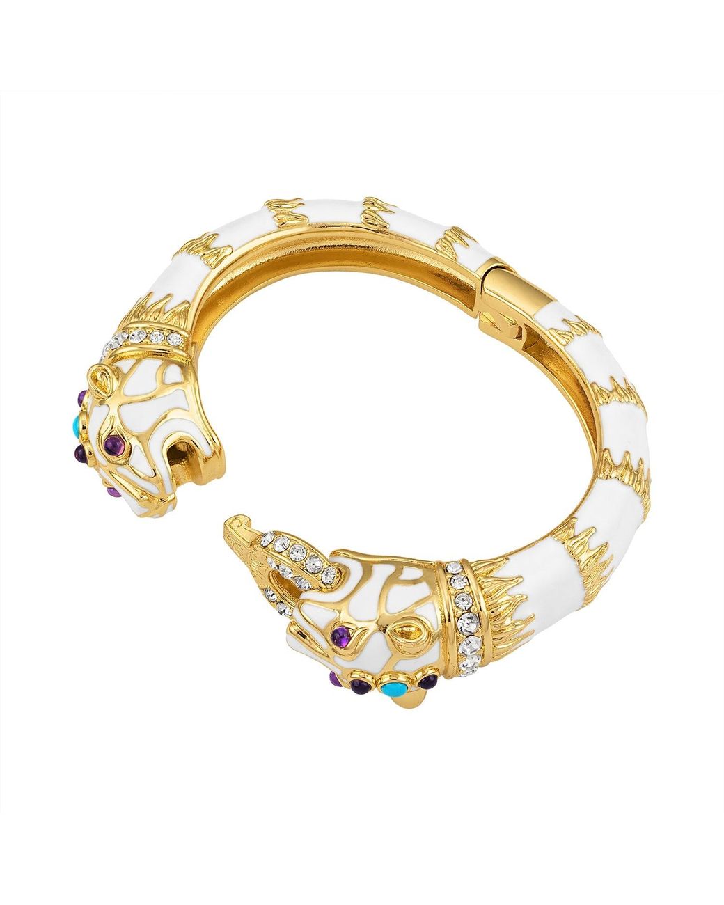 Laura Gray Metallic Enamel Double Panther Bracelet