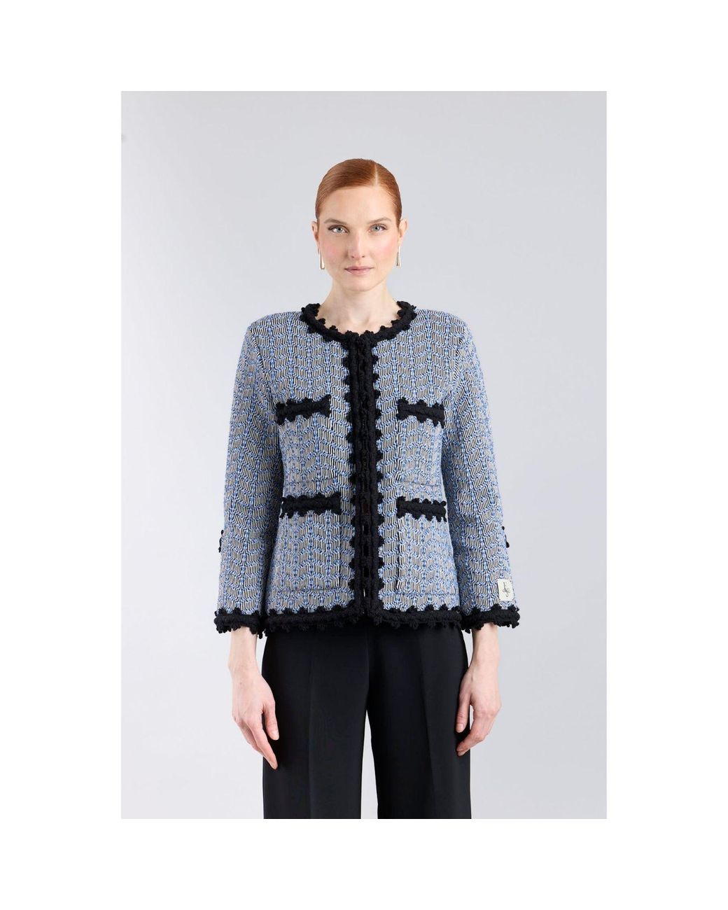 The Extreme Collection Blue Metallic Lady Jacket Textured