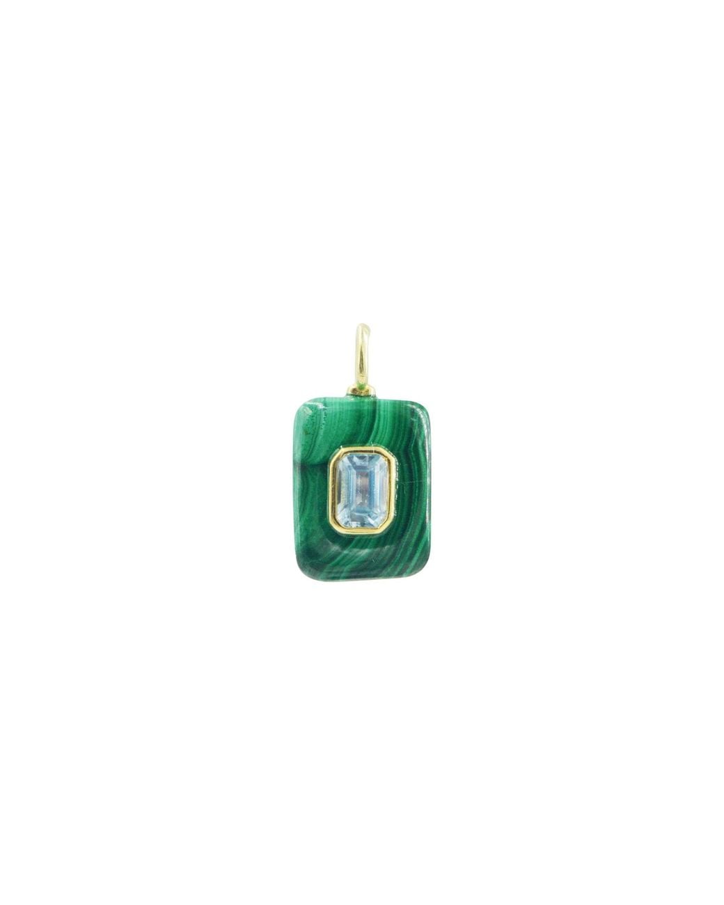 KAMARIA Green Malachite Gemstone Pendant With Topaz