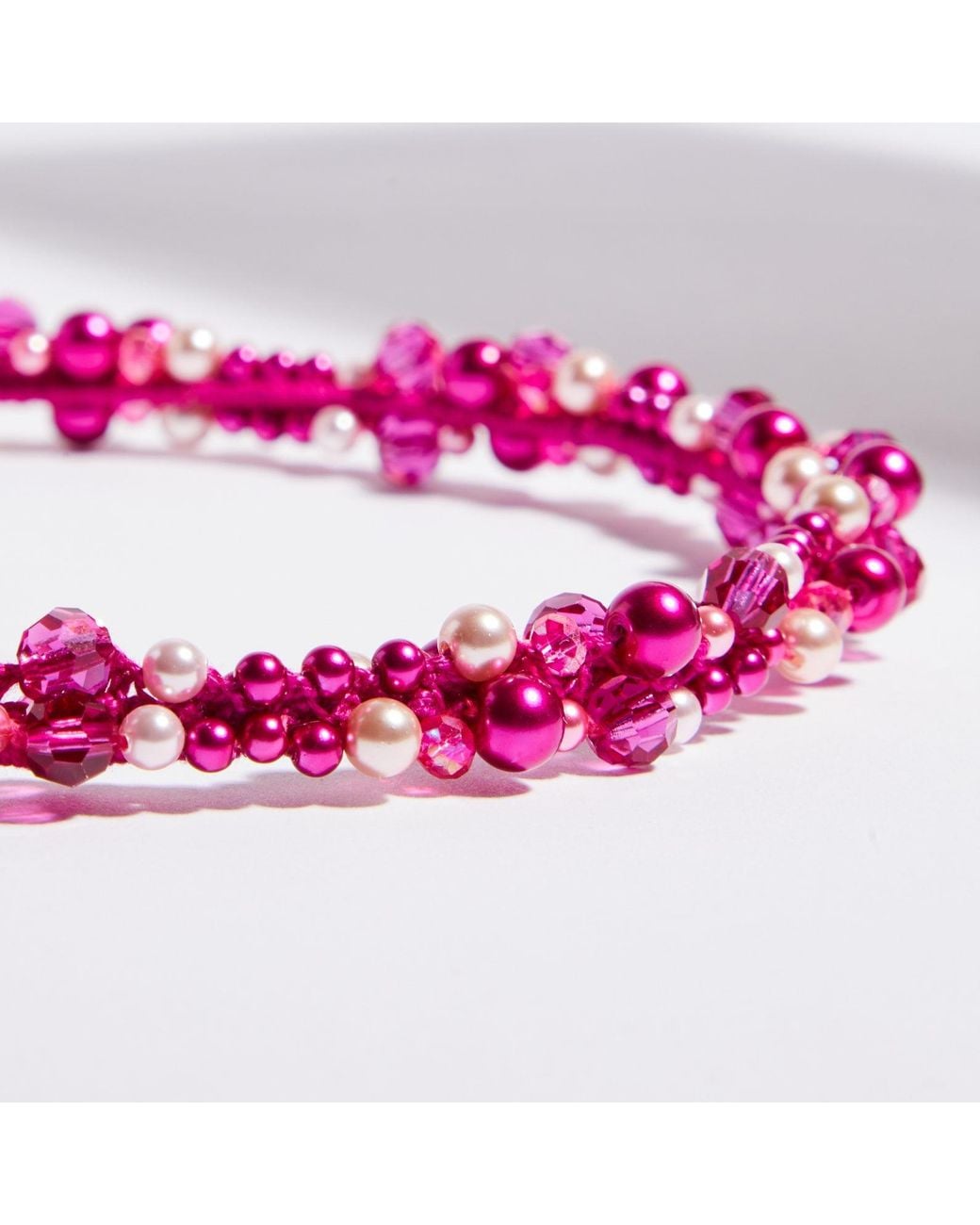 PINAR OZEVLAT Pink Cluster Choker Fuchsia
