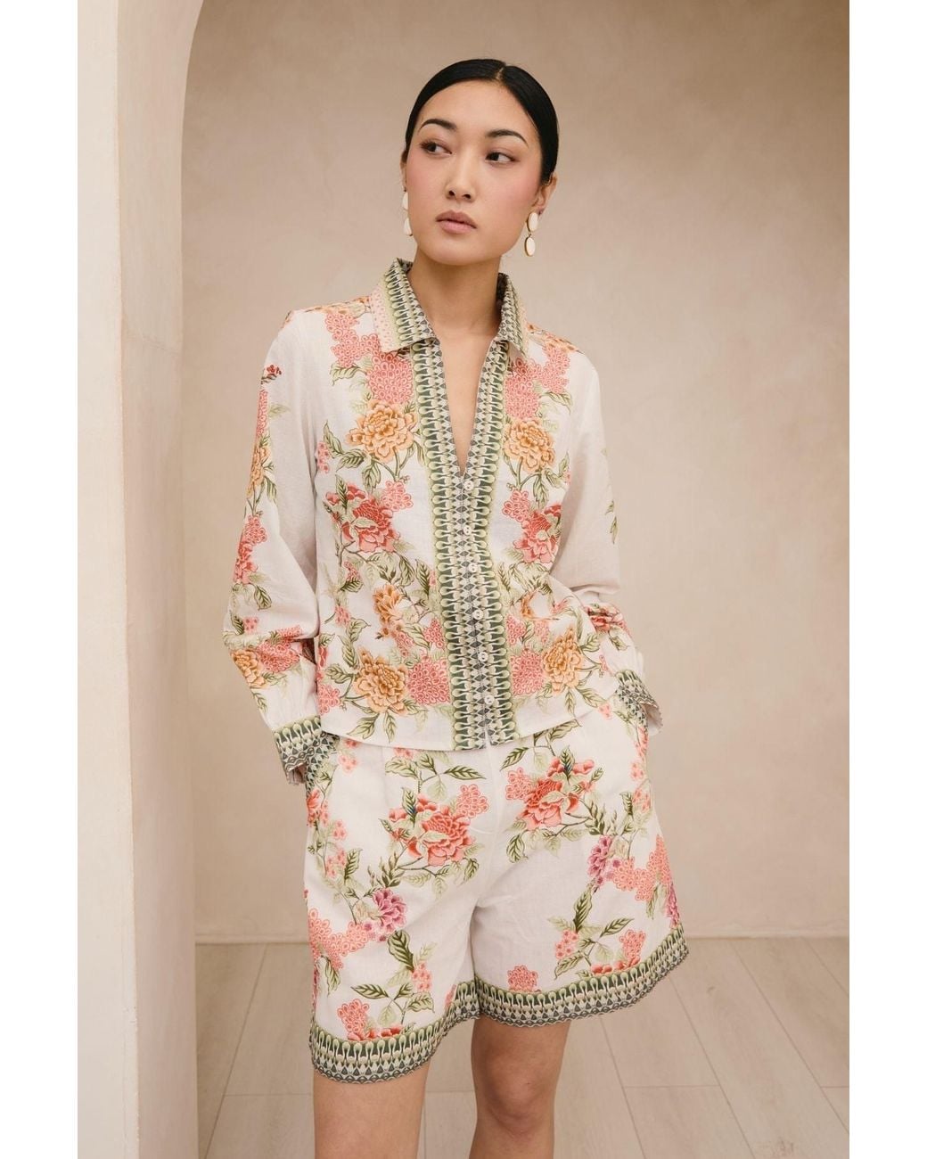 Raishma Metallic Amani Cream Shirt