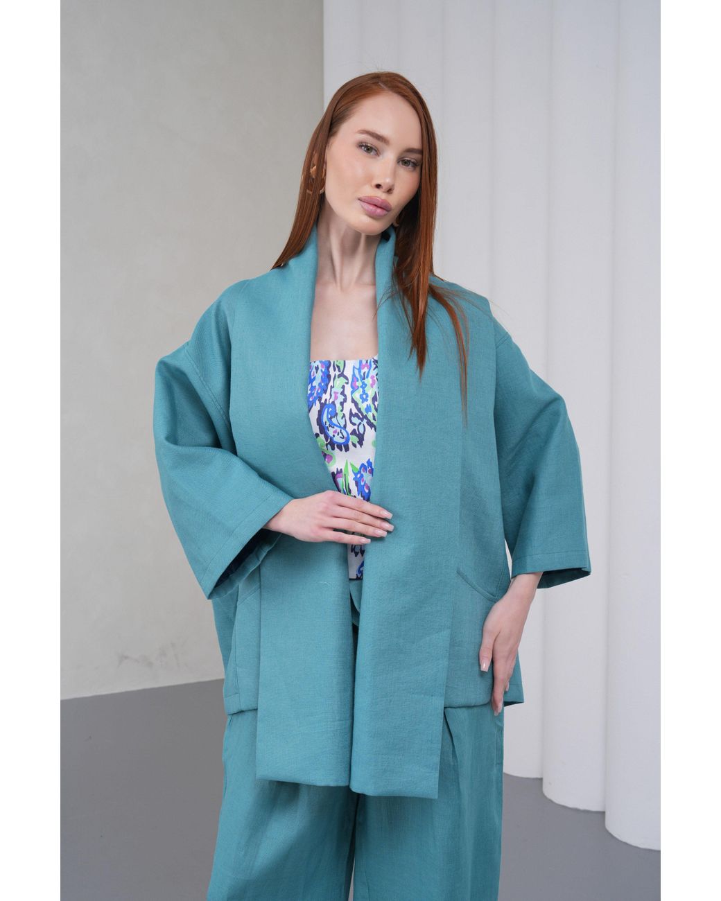 Lumina Eligma Blue The Duality Linen Jacket