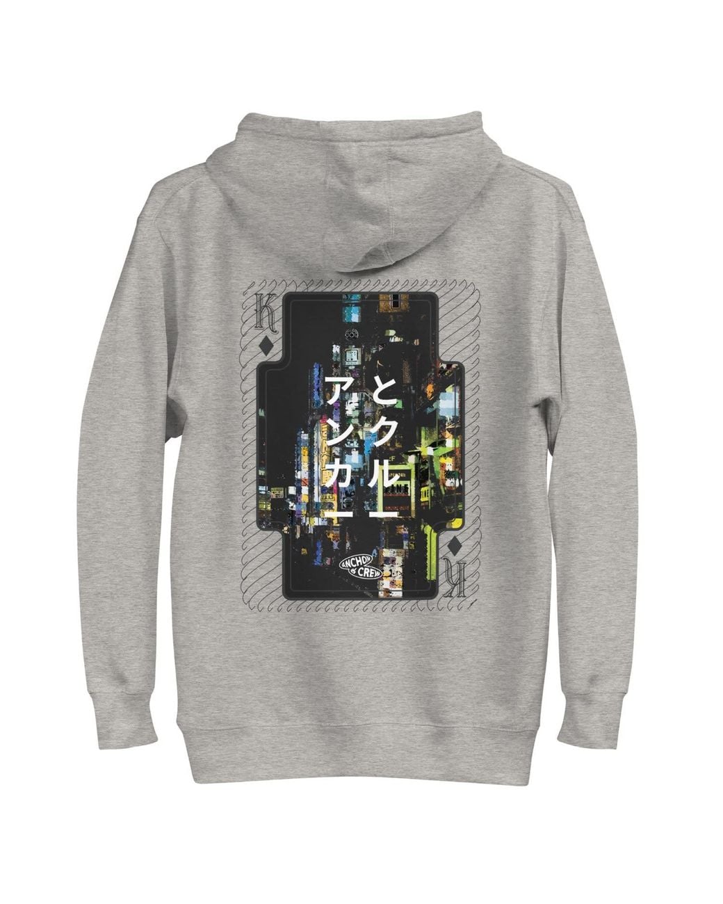 Anchor and Crew Gray Heather Two Japan Gurafiku Cotton Blend Hoodie