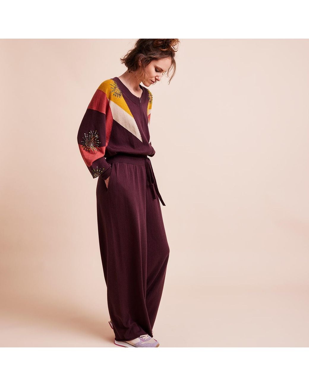 Maison Wanda Purple Starburst Jumpsuit