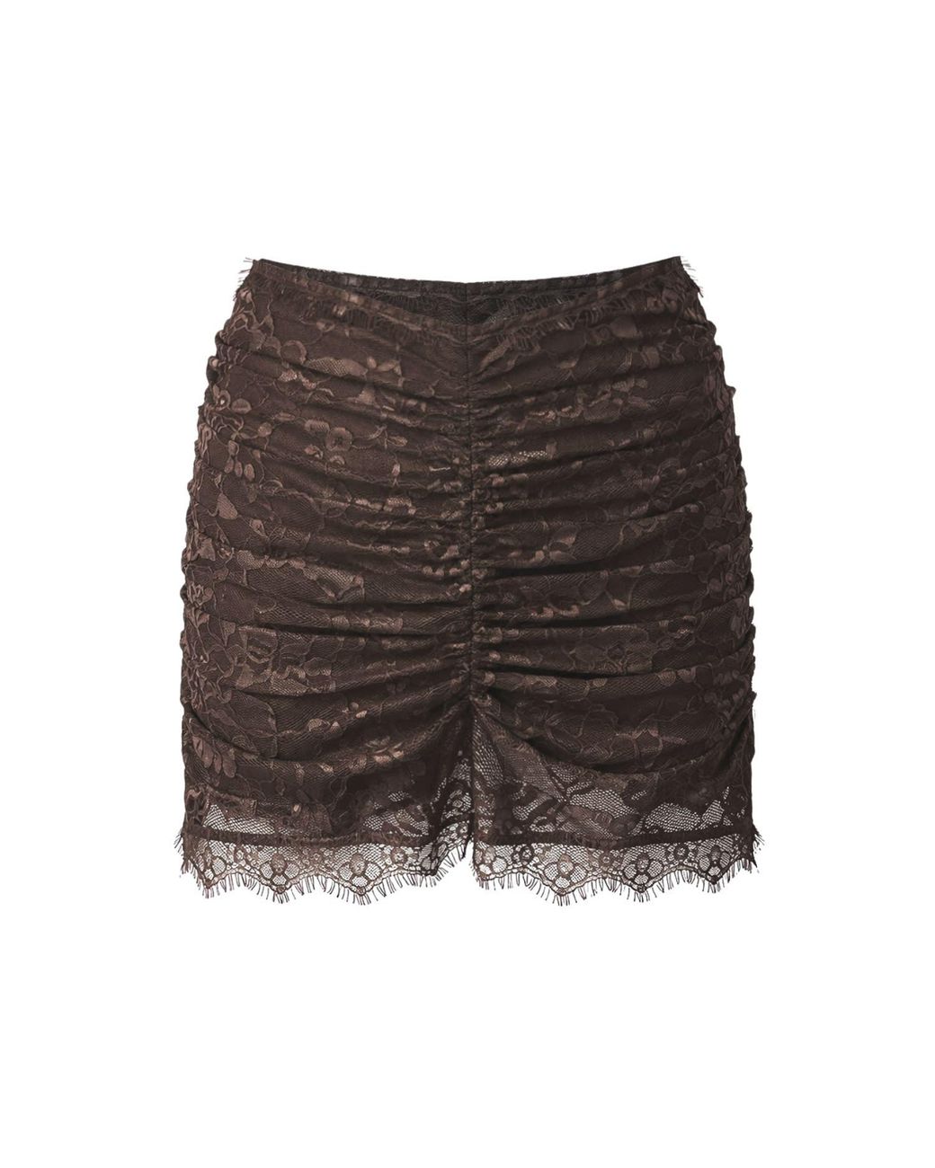 OW Collection Gray Selah Lace Mini Skirt