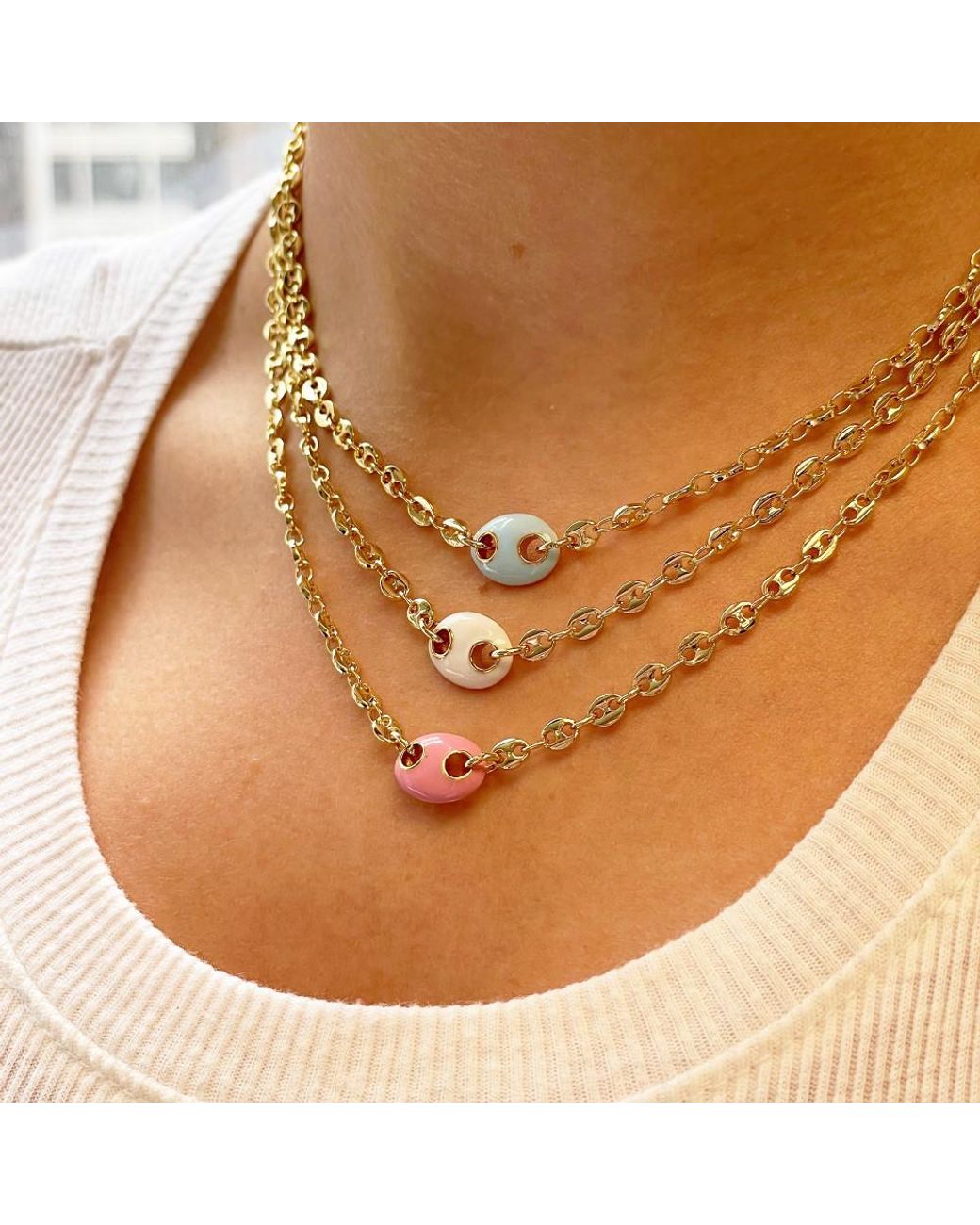 Argento Vivo Metallic The Enamel Mariner Chain Necklace