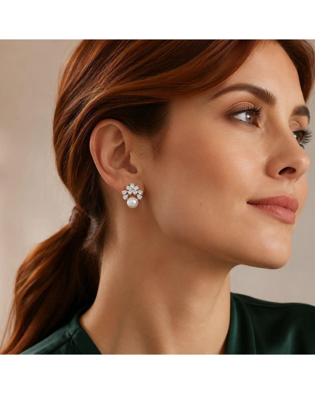 Angel Barocco Metallic Freshwater Pearl Floral Cluster Stud Earrings