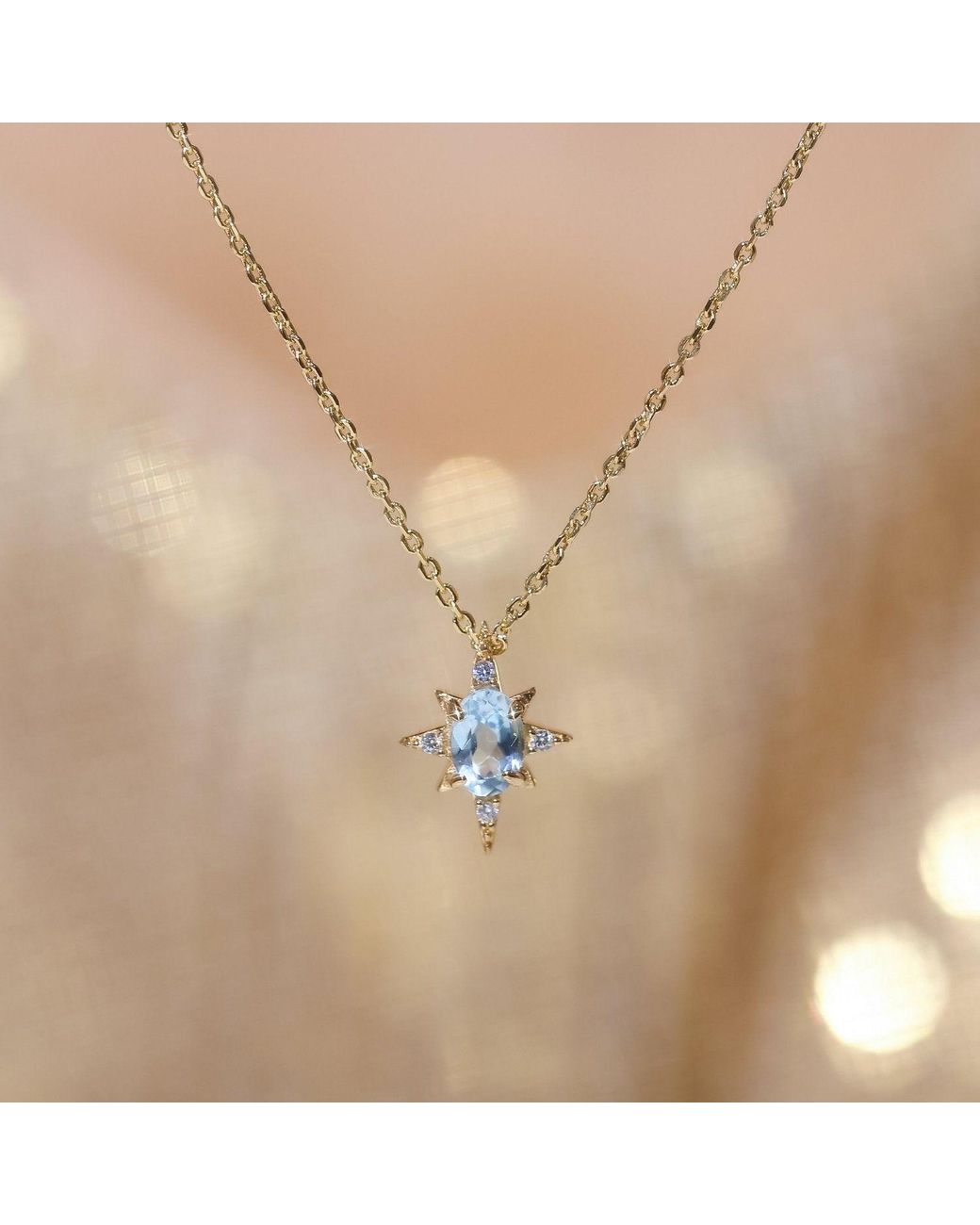 Azura Jewelry New York Metallic Ocean Star Sky Topaz Vermeil Necklace
