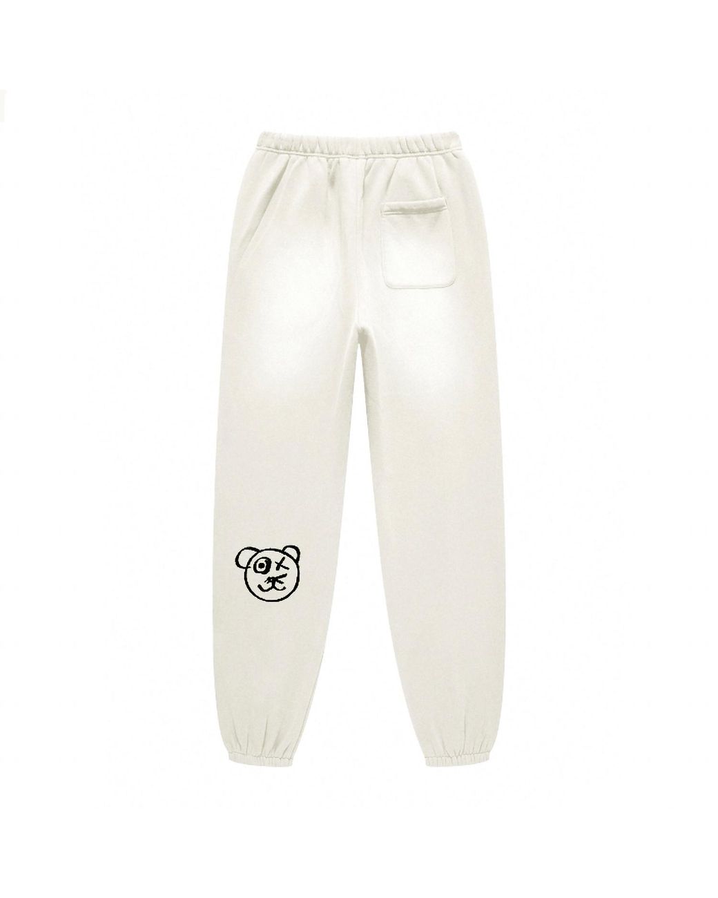 X Ilona Blue White Neutrals Graffiti Teddy Bear Cotton Cream Vintage Wash Joggers for men