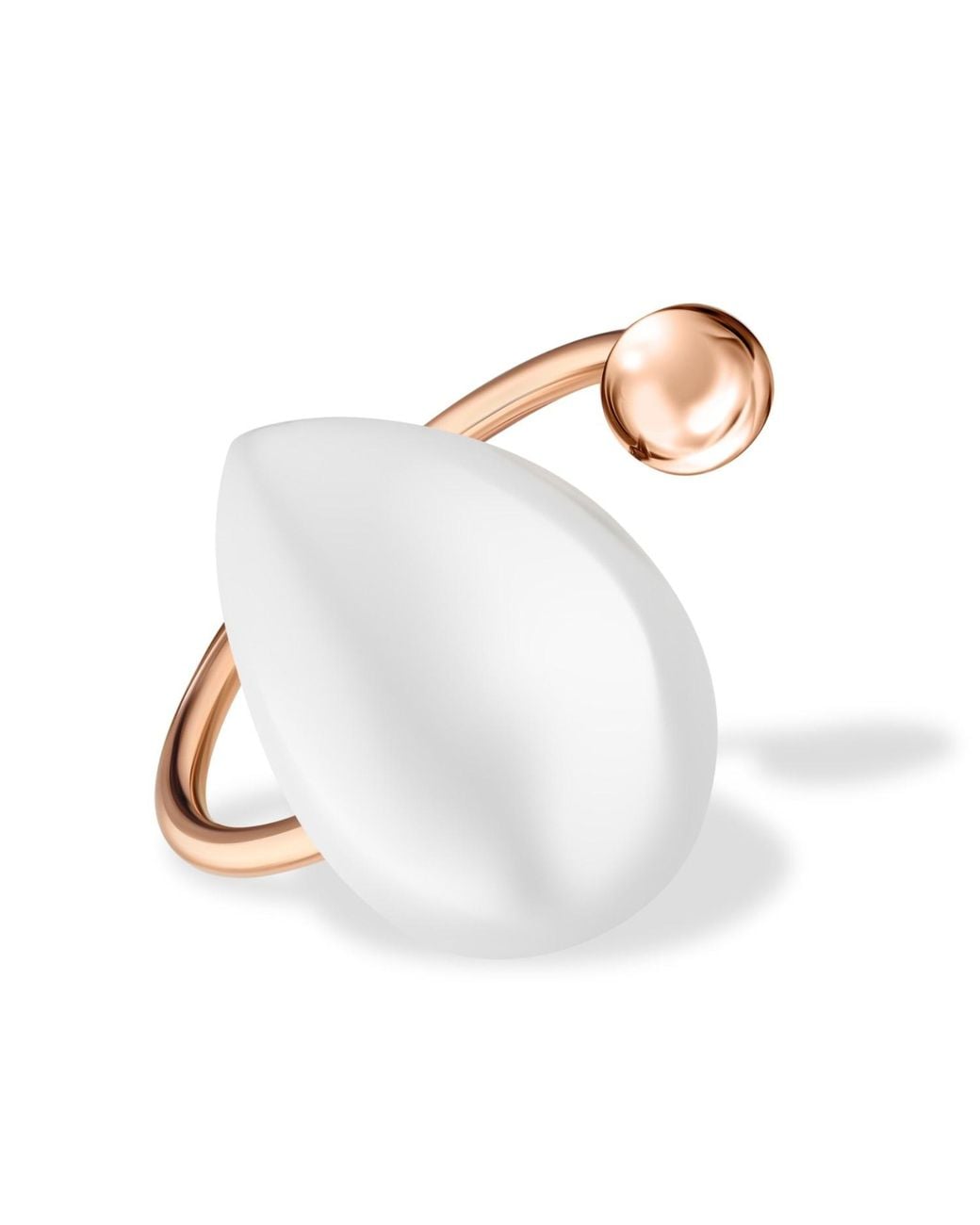 Rejected Hearts Club White Marry Yourself Pearl Curve Ring Rose