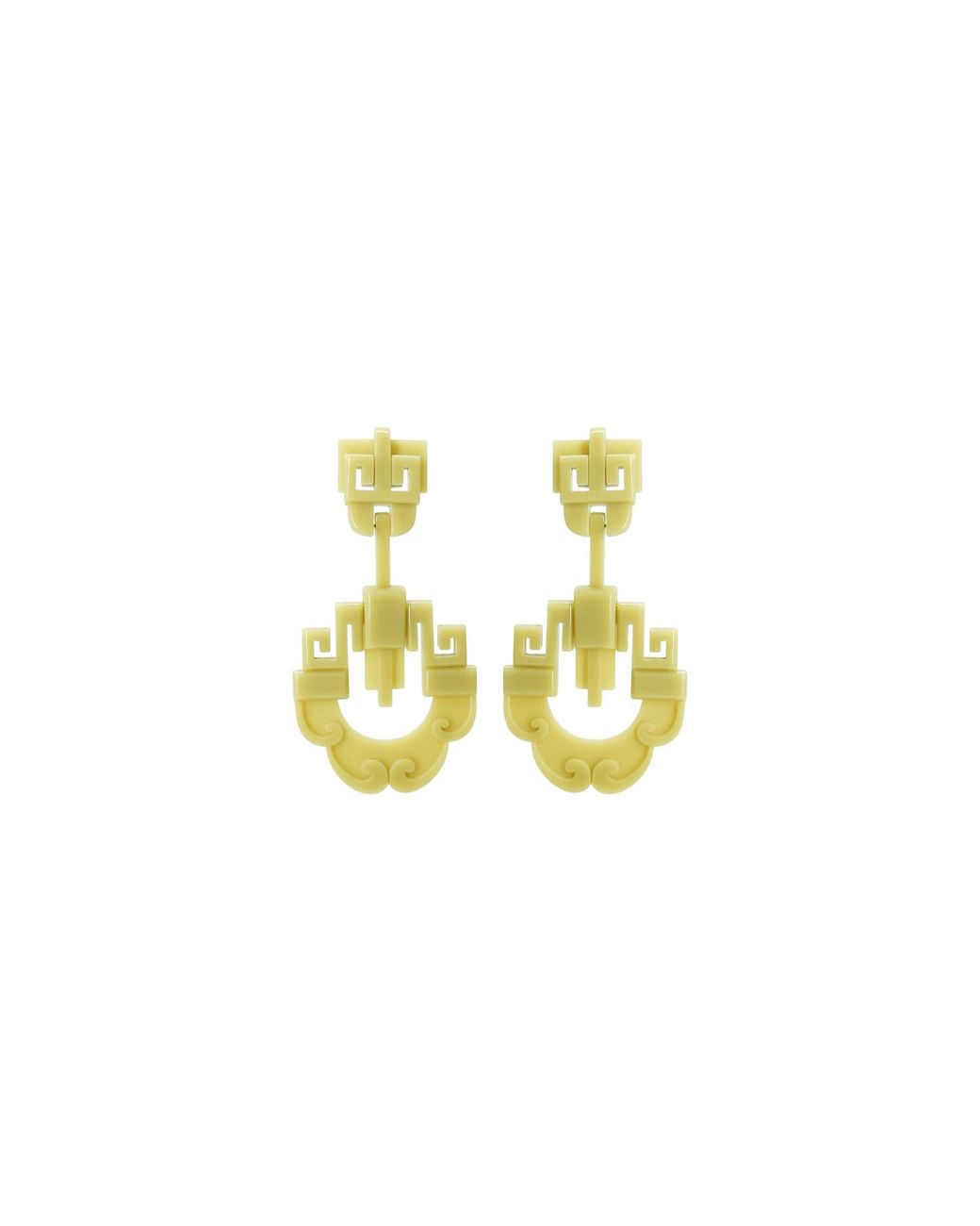 Gissa Bicalho Yellow Neutrals Handmade Acrylic Earring Xangai Kahki