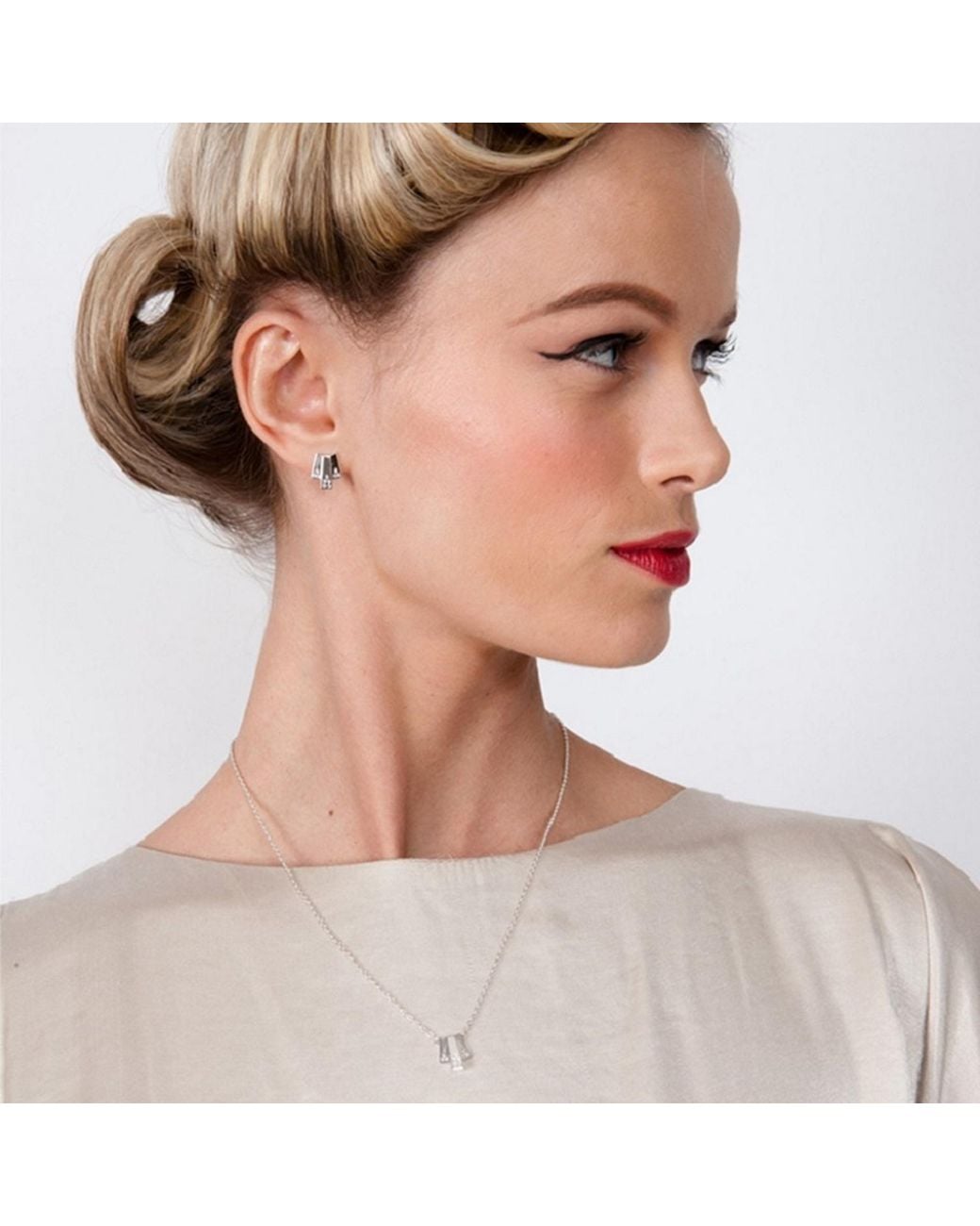 Lucy Quartermaine Metallic Art Deco Triple Layer Pendant