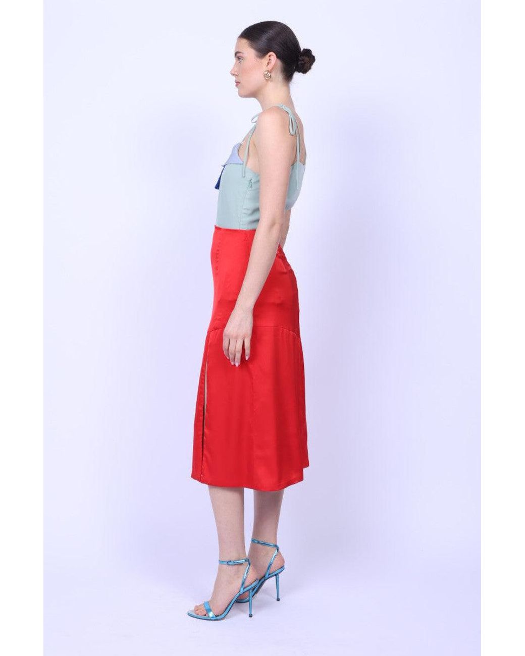 Mary Dickow Red Alma Skirt