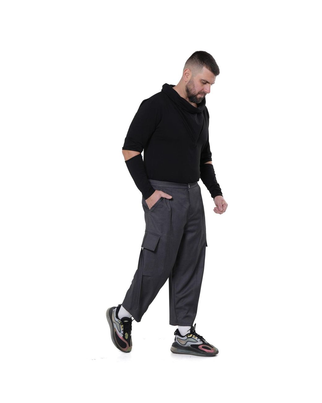 Metamorph Blue Cropped Cargo Pants for men