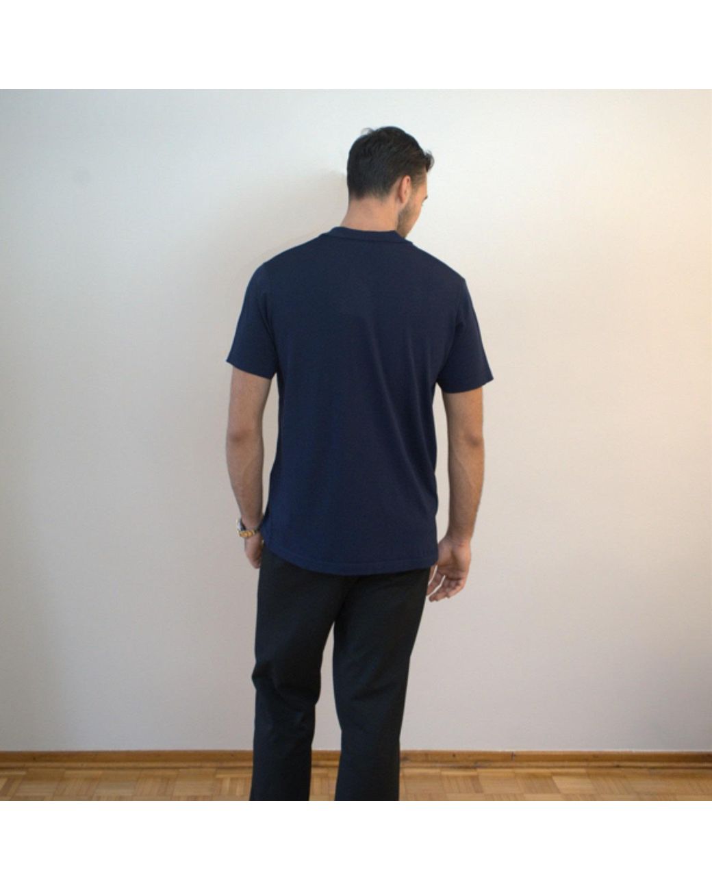 Nuvv Collection Blue Zip-Neck Polo Lightweight Knit for men