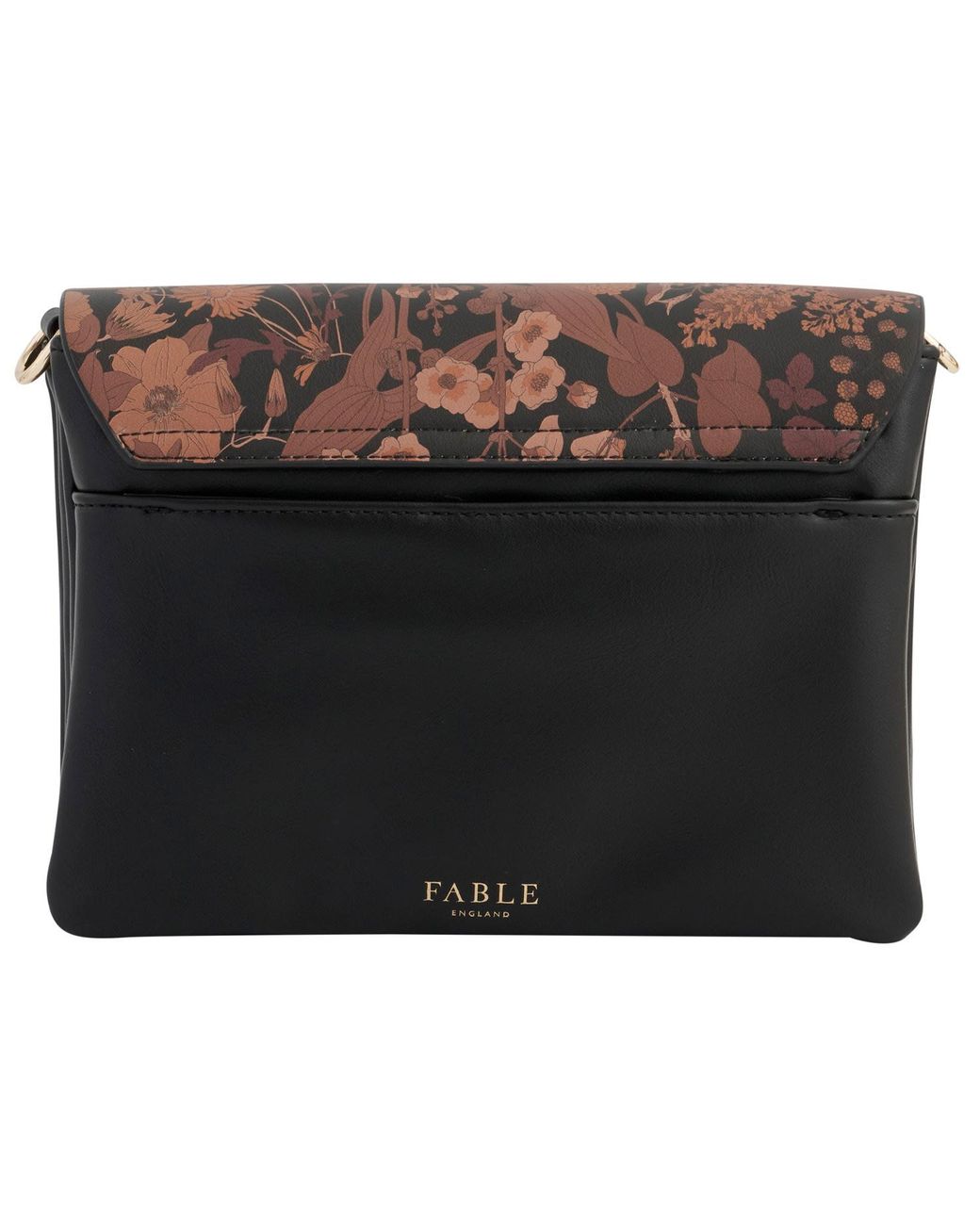 Fable England Brown Deco Blooms Crossbody Handbag