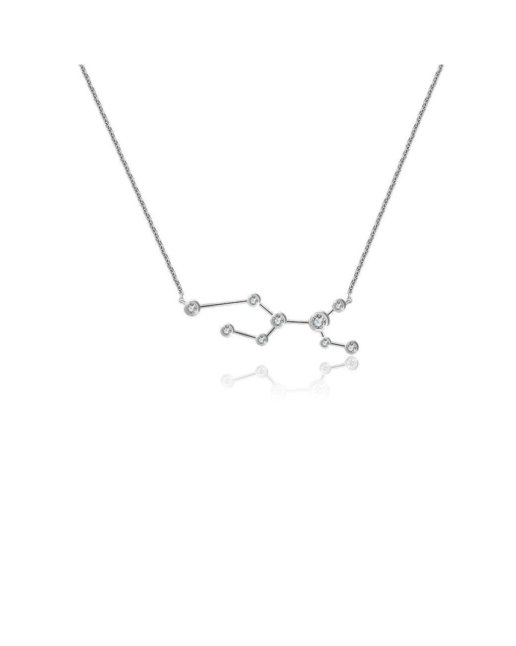 Genevieve Collection Metallic Virgo Zodiac Constellation Necklace 18K & Diamond