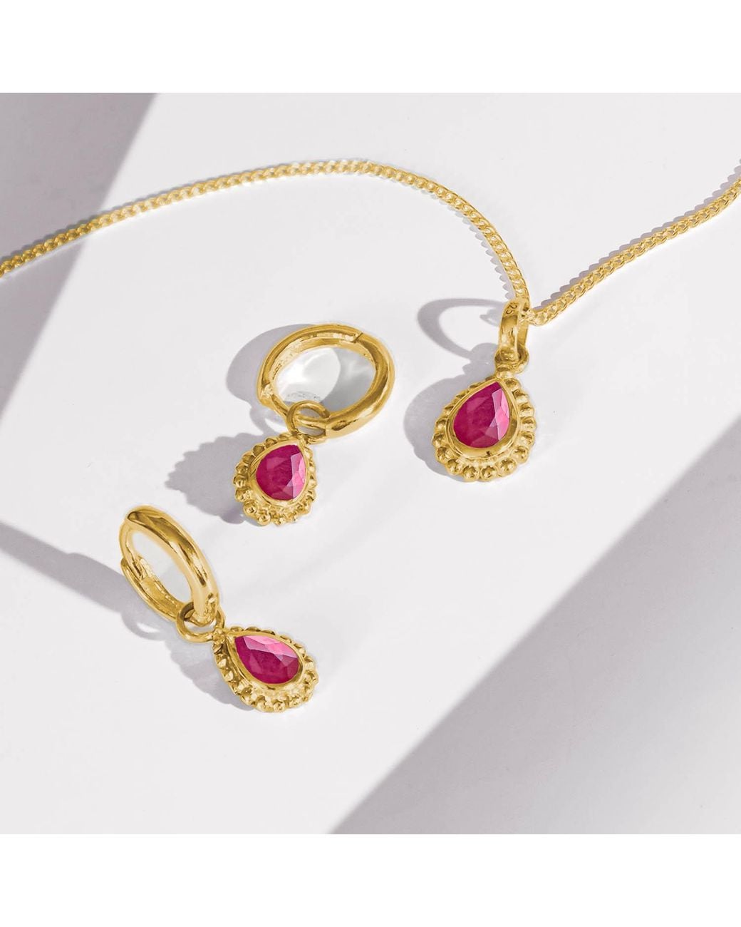 Charlotte's Web Jewellery Metallic July Birthstone Necklace And Earring Set