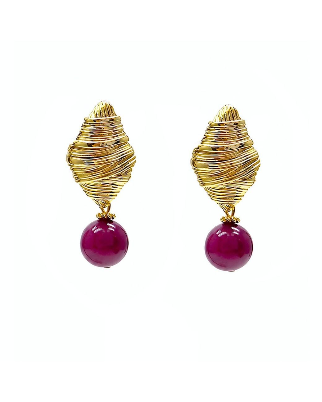 Farra Metallic Sugilite Dangle Stud Earrings
